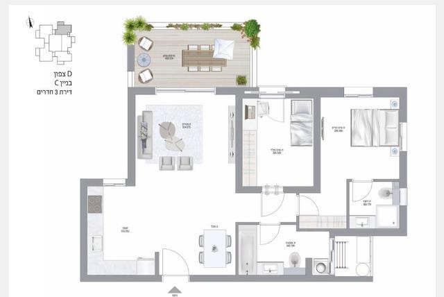Appartement 3 pièces  Netanya Mer 342-IBL-6383