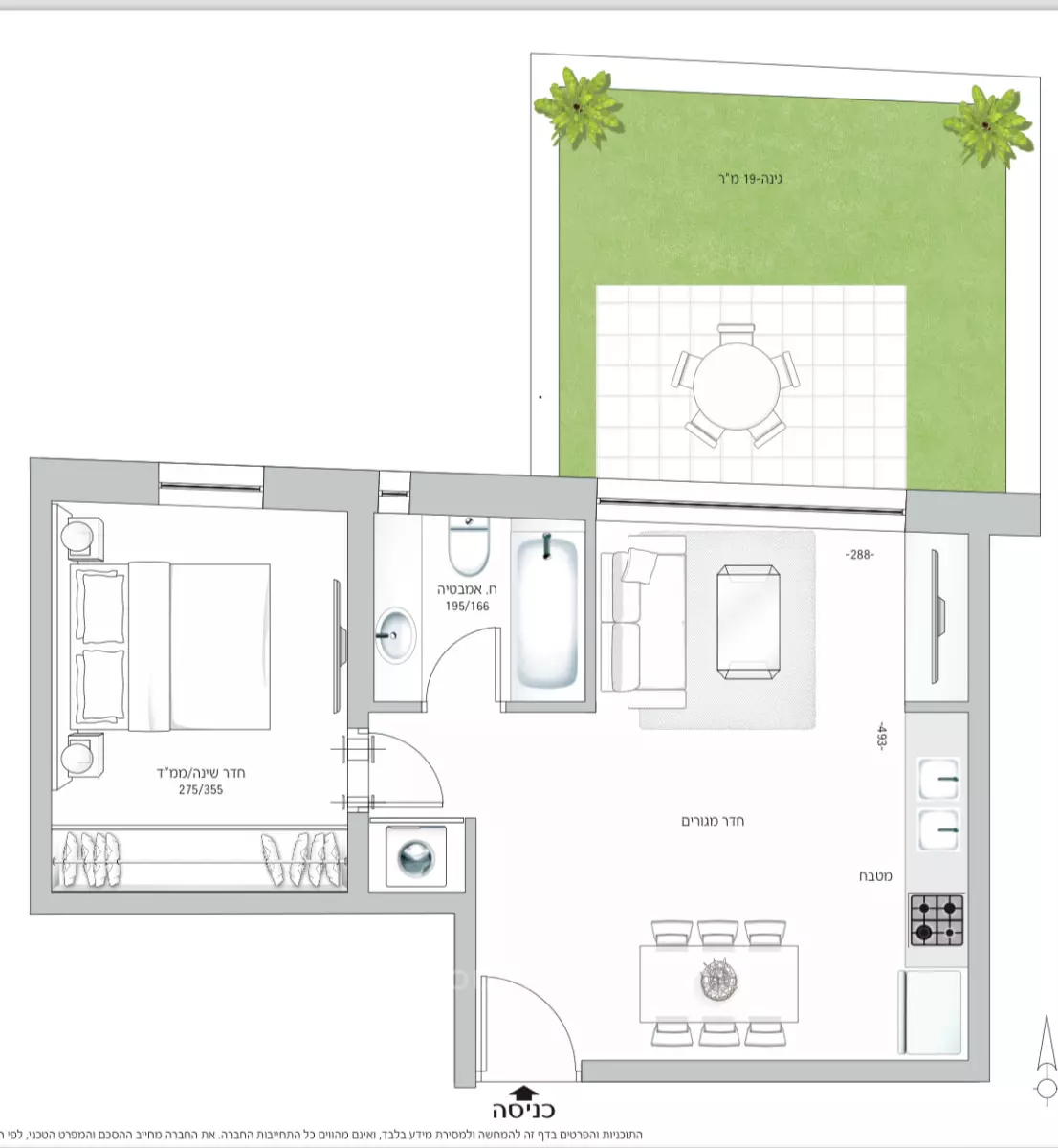 Rez de jardin 2 pièces  Jerusalem Makor Haim 144-IBL-661