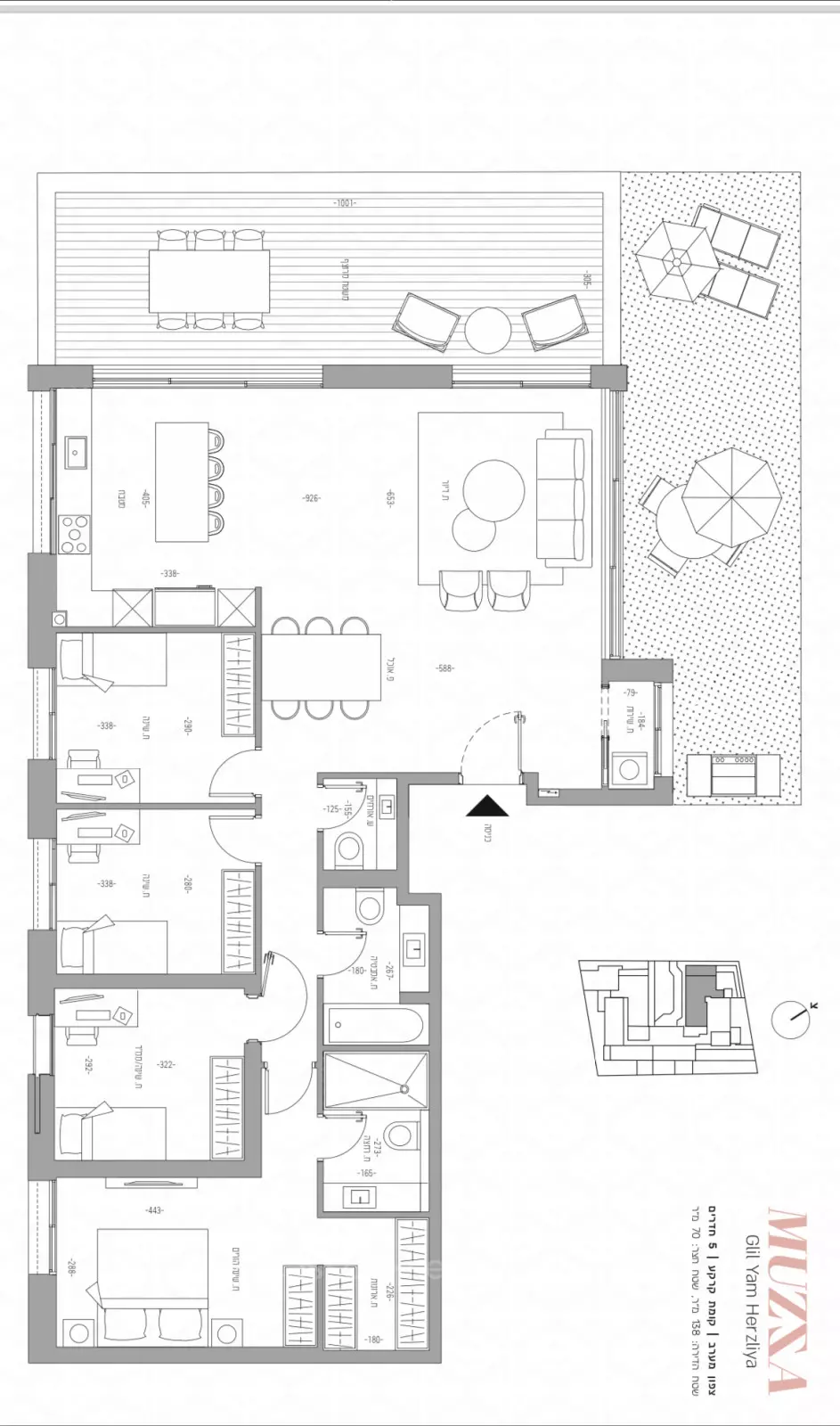 Rez de jardin 5 pièces  Herzliya Galil Yam 144-IBL-665