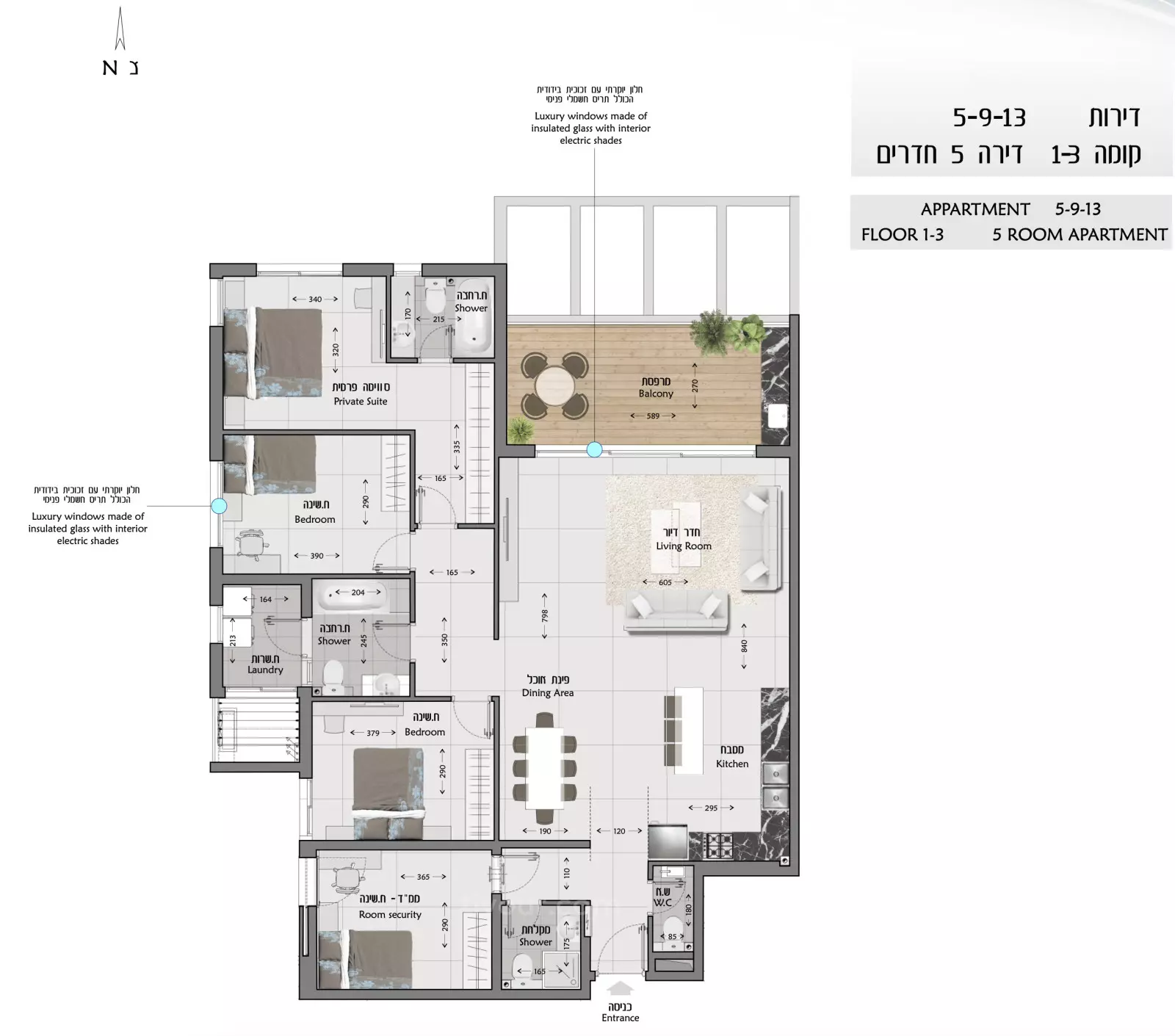 Appartement 4 pièces  Ashdod Marina 210-IBL-1987