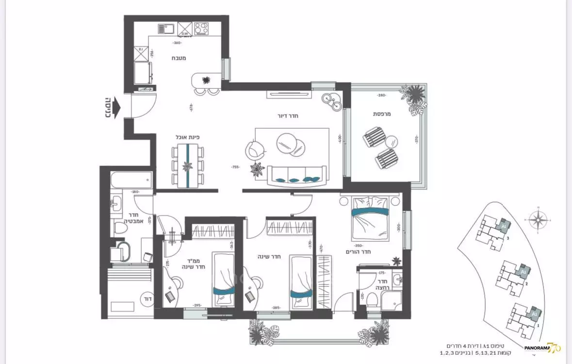 Appartement 2 pièces  Ashkelon Marina 233-IBL-1220