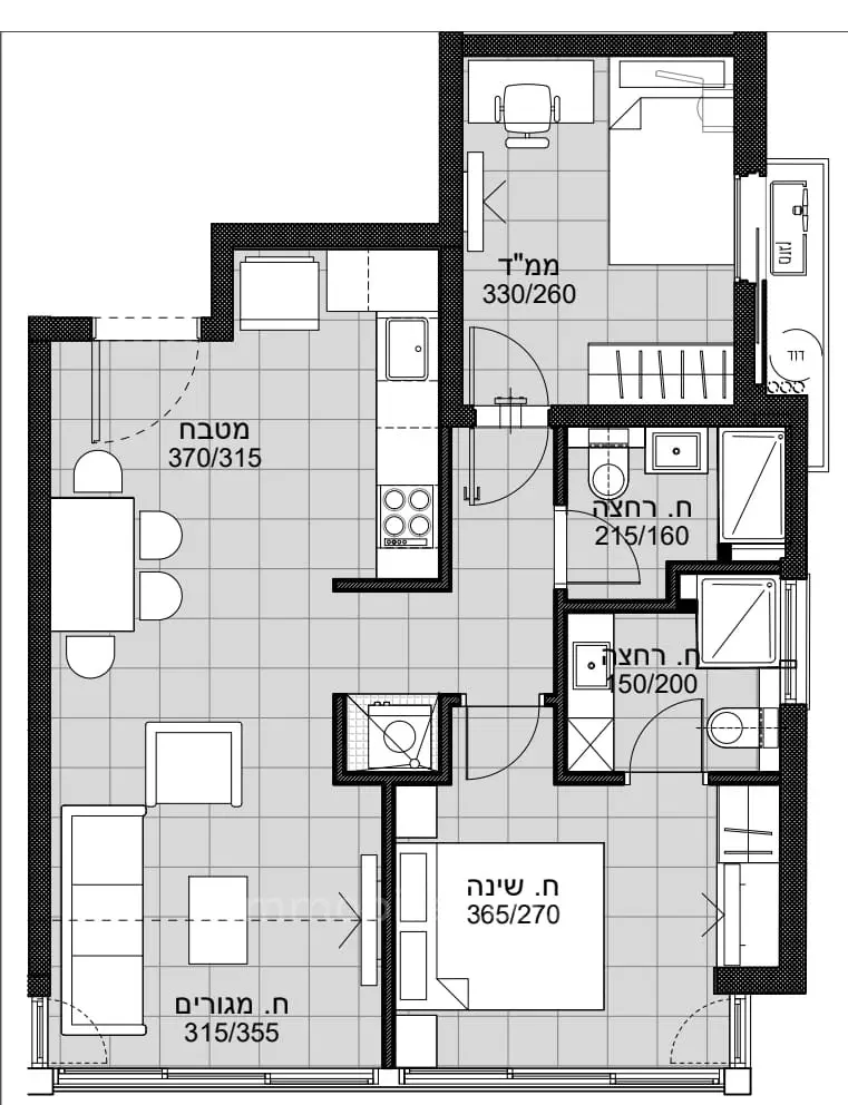 Appartement 3 pièces  Tel Aviv quart de la mer 291-IBL-795