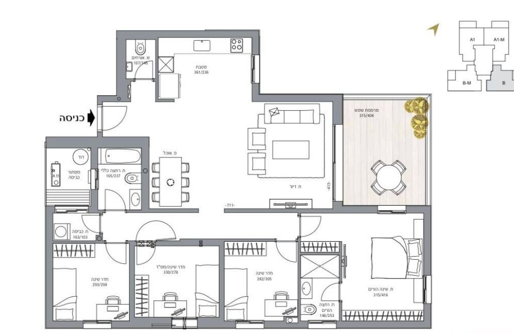 Appartement 4 pièces  Netanya Mer 342-IBL-6177