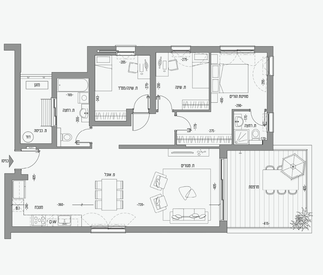 דירה 3 חדרים  נתניה ים 342-IBL-6564