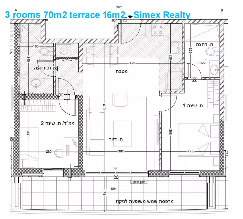 Appartement 3 pièces  Jerusalem Kiryat Yovel 427-IBL-619