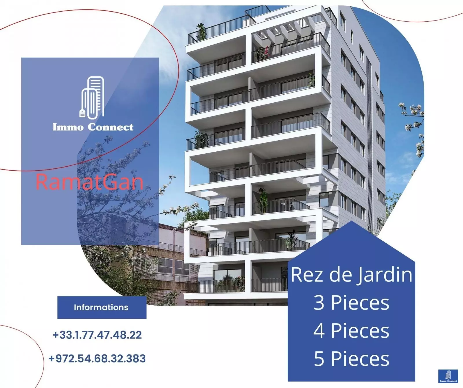 Rez de jardin 3 pièces  Ramat Gan Ramat gan 440-IBL-336